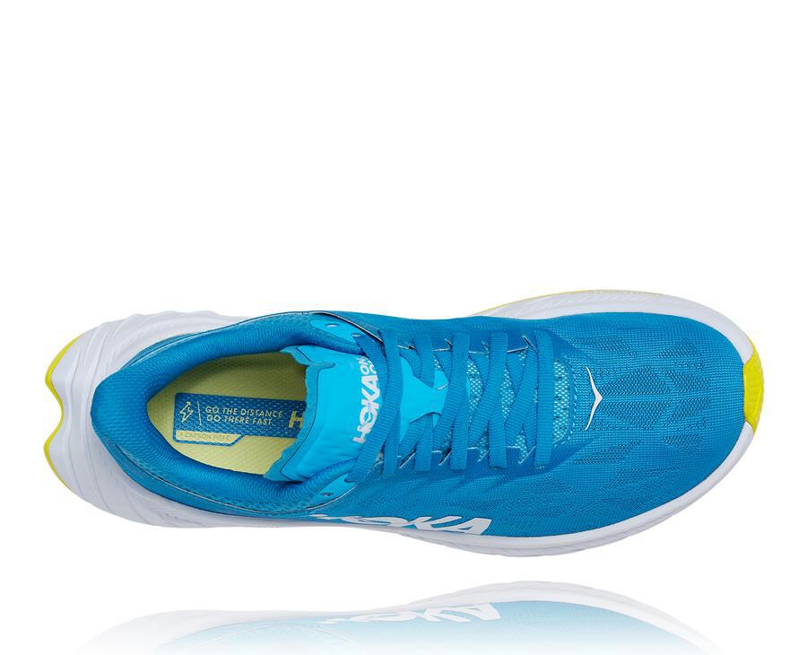 Hoka One One Carbon X 2 Löparskor Dam - Blå/Vita - PITLE-2348